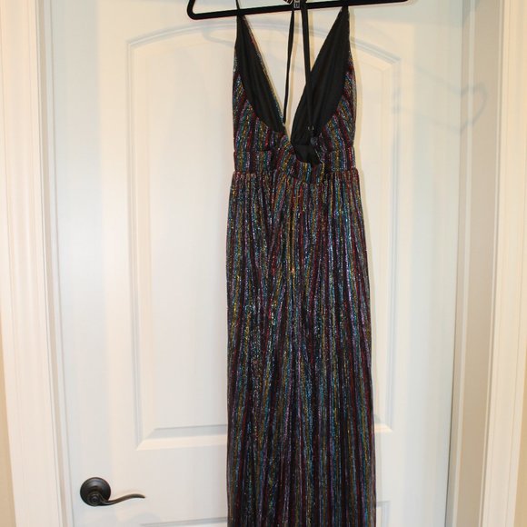 L'ATISTE multicolored plunge v-neck backless dress - Picture 4 of 7